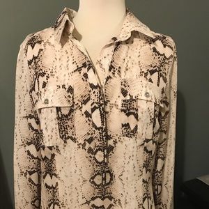 White House Black Market animal print blouse